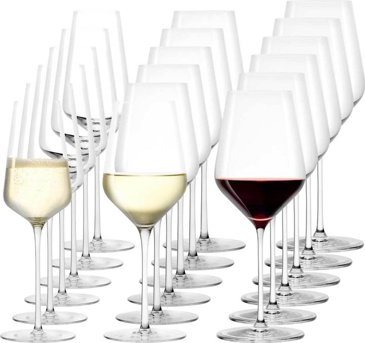 Actual product image Stölzle Starlight Wein- und Champagnergläser (51 cl, 18 Glasses, Red wine glasses, White wine glasses, Champagne glasses)