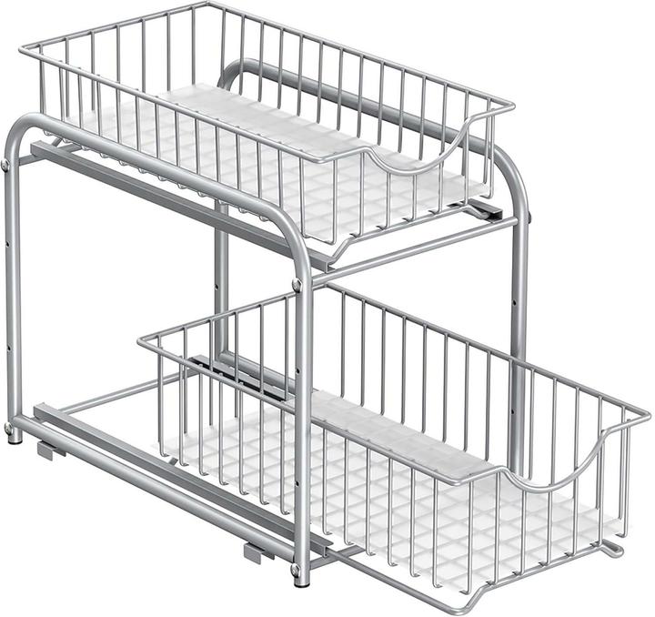 Songmics Kitchen shelf 2 drawers silver