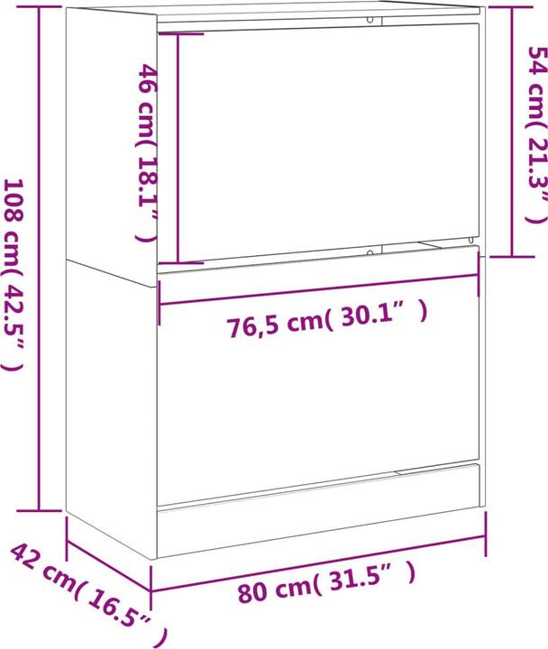 Produktbild VidaXL Nalani (80 x 42 x 108 cm)