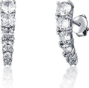 JVD - Sparkling silver earrings with clear zircons SVLE1618XH2BI00