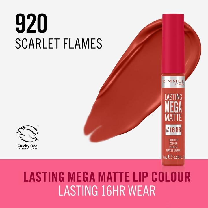 Produktbild Rimmel London Lasting Mega Matte Liquid Lip Colour (Scarlet Flames)