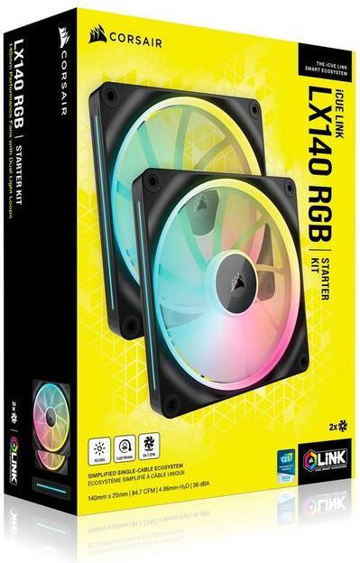 Actual product image Corsair iCUE LINK LX140 RGB (140 mm, 2 x)