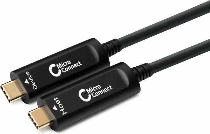 Produktbild MicroConnect MC-USB3.1CC10OP USB Kabel 10 m USB 3.2 Gen 2 (3.1 Gen 2) USB C Schwarz (10 m, USB 3.2 Gen 2)