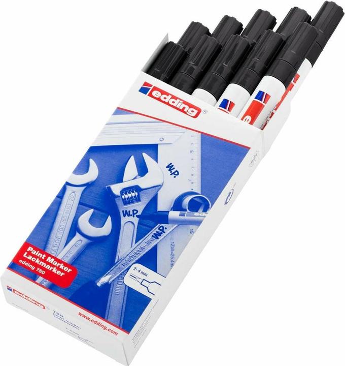 Produktbild Edding e-750 paintmarker schwarz (Inhalt 10 Stk.) (Schwarz, 4 mm, 10 x)
