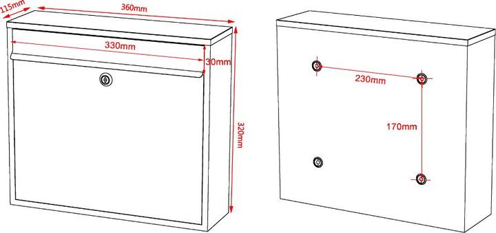 Actual product image Wiltec Mailbox Set Stand Letterbox V13 Double Postbox Letter Mail