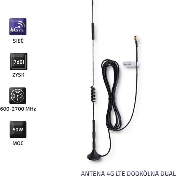 Produktbild Qoltec Omnidirectional Antenna 4G LTE DUAL 7dBI Indoor Outdoor (4G)