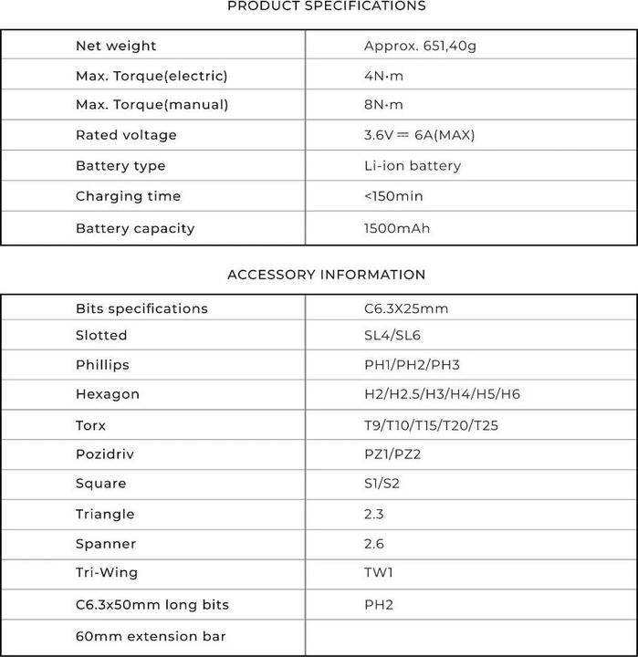 Valeurs nutritives et ingrédients Hoto QWLSD011 (Trilogie, Cruciforme PZ, 3-bord, Magicienne, Carré, Escale, Torx (TX), Recouvrement cruciforme Phillipps (PH))