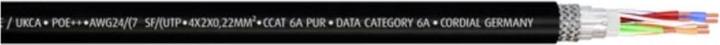 Produktbild Cordial 15623 RJ45 Netzwerkkabel, Patchkabel CAT 6a SF/UTP 10.00 m Schwarz PUR-M (SF/UTP, CAT6a, 10 m)