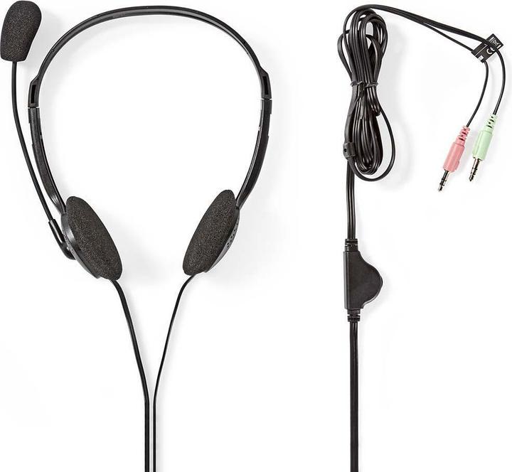 Actual product image Nedis Headphones for PC, headset, 2 plugs, 3.5 mm, black