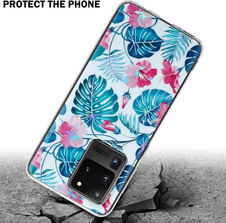 Actual product image Cadorabo IMD TPU Colorful Flowers & Leaves Cover (Samsung Galaxy S20 Ultra)