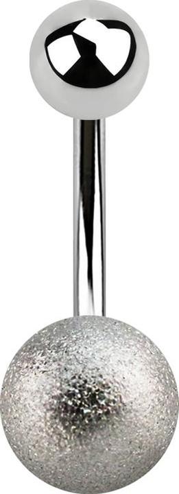 Actual product image Star Piercing Banana silver with ball and ball speckled (without brass, Surgical steel 316L)