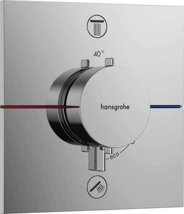 hansgrohe ShowerSelect Comfort E thermostat, concealed, 2 consumers, square rosette, with fuse combi