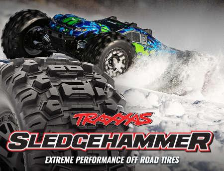 Image du produit Traxxas Pneus sur jante 2.8 noir Sledgehammer TSM rated (2 pièces)