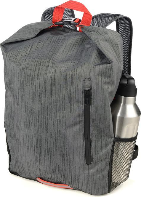Actual product image Troika TREKPACK Roll Top foldable backpack, grey/red (15 l)