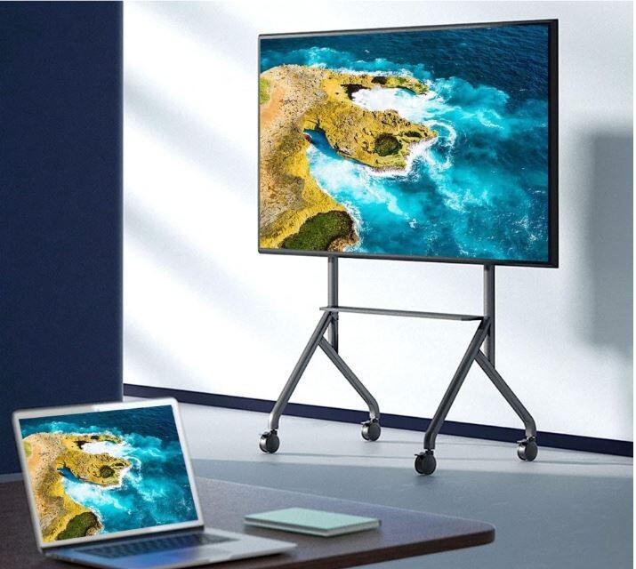 Actual product image Techly EFB TV trolley for LCD/LED/Plasma TV 139.7cm 55inch - 218.44cm 86inch black (80", 80 kg)