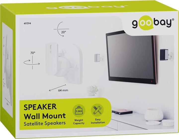 Produktbild Goobay Universal (1 Paar, Wandmontage, Schwenkbar, Neigbar)