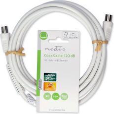 Immagine prodotto Nedis Cavo coassiale | IEC (coax) maschio | IEC (coax) femmina | Nichelato | 120 dB | 75 Ohm | 4 vie (120 dB, Cavi antenna)