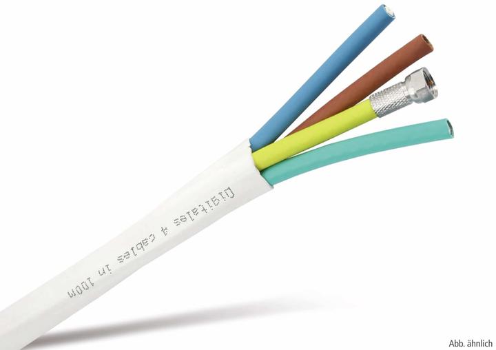 Produktbild Eneroid Quattro-Koaxialkabel, 10 m, weiss, 4 x 6,8 mm, CCS, 75 Ω (75 dB, Antennenkabel)