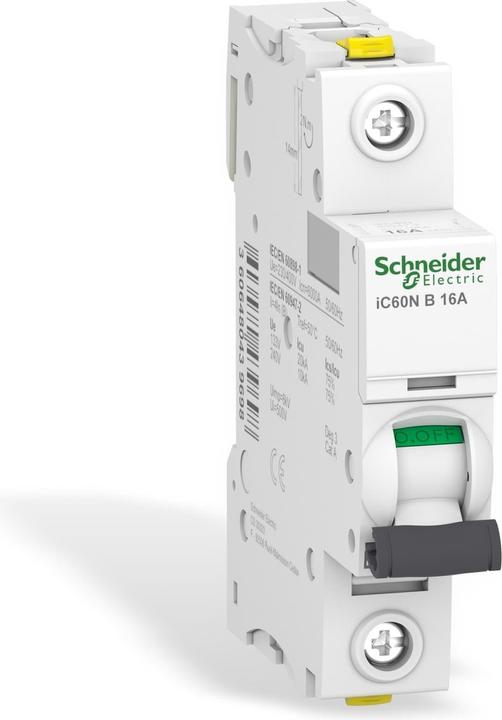 Actual product image Schneider Electric Acti9 iC60N MCB 1 Pole 16A Curve B