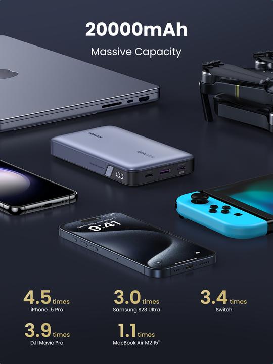 Produktbild Ugreen Powerbank (20000 mAh, 100 W, 72 Wh)