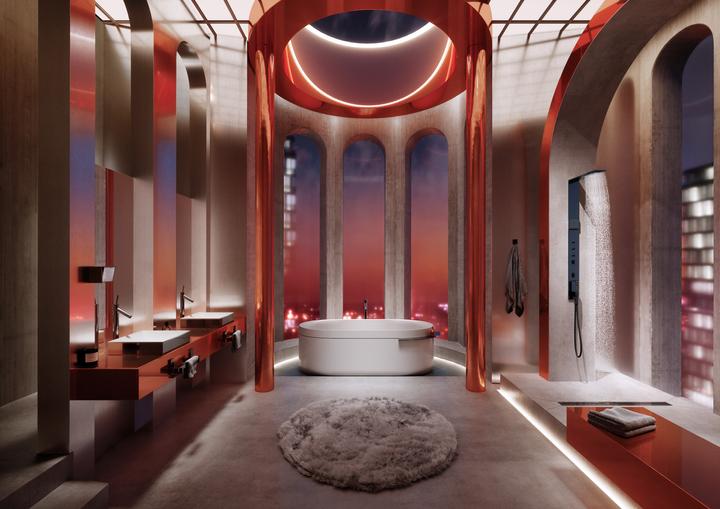 Actual product image hansgrohe AXOR Suite bathtub, freestanding, 1900x850x630mm, SolidSurface, 2 persons, 190 liters (190 l, 200 cm, 90 cm)