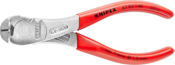 Immagine prodotto Knipex 67 03 140 Taglierina frontale con rivestimento in plastica cromata 145 mm (145 mm)