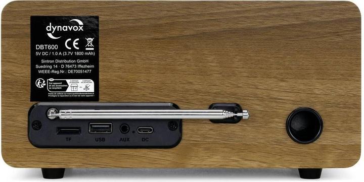 Produktbild Dynavox Weltempfänger DAB+, FM, DAB DAB+, Bluetooth®, SD, USB Braun (DAB, FM, DAB+, Bluetooth)