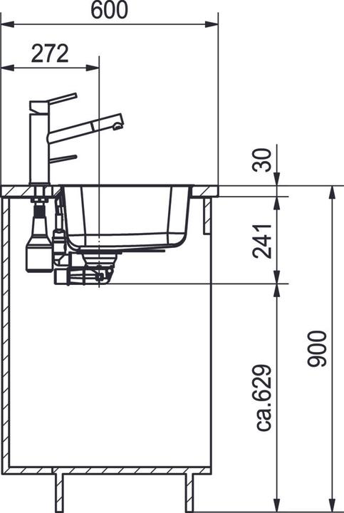Immagine prodotto Franke Largo LAX 610 50 (35) Acciaio inox 101.0671.620 (Lavandino montato in alto, 35 cm, 50 cm)