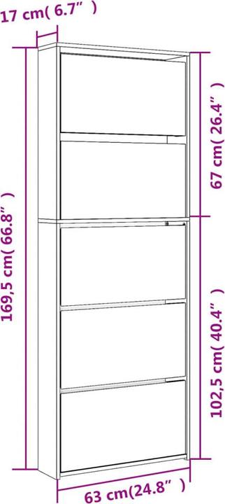 Image du produit VidaXL Nehemiah (63 x 17 x 169.5 cm)