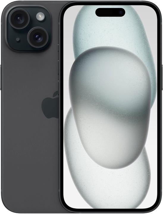 Apple iPhone 15 (128 Go, Noir, 6.10", SIM + eSIM, 48 Mpx, 5G)