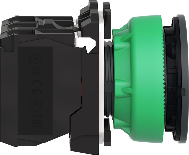 Actual product image APC Electric illuminated pushbutton, flat, complete, ø30mm, IP69K, LED, green, 1 NC + 1 NO