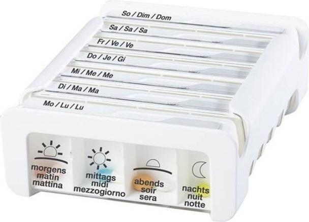 Produktbild Anabox Medidispenser 7 Tage, Vida 4, 4 Fächer/Tag, deutsch/französisch/italienisch (1 Stk)