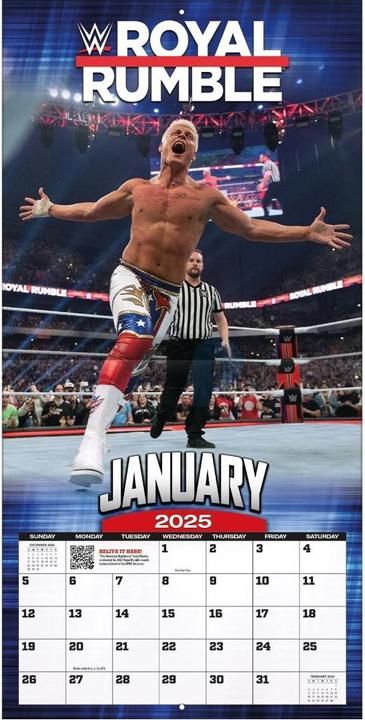 Actual product image WWE - Historic Moments - 30.5 x 30.5 cm team wall calendar 2025 (30.5 x 30.5 cm, French, Italian, Spanish, German, English)