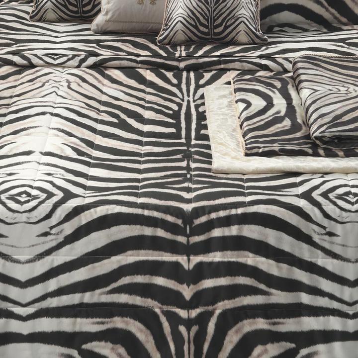 Produktbild Roberto Cavalli Mako-Satin Bettwäsche Mirror Zebra natural (Bettwäsche Set, 135x200 cm + 80x80 cm)