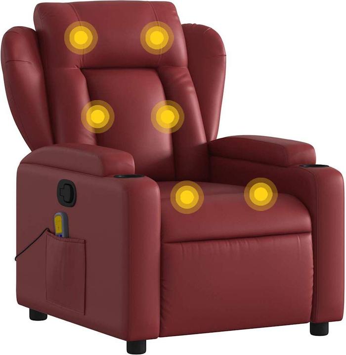 Image du produit VidaXL Fauteuil de massage vin rouge similicuir,Couleur : vin rouge,Matériaux