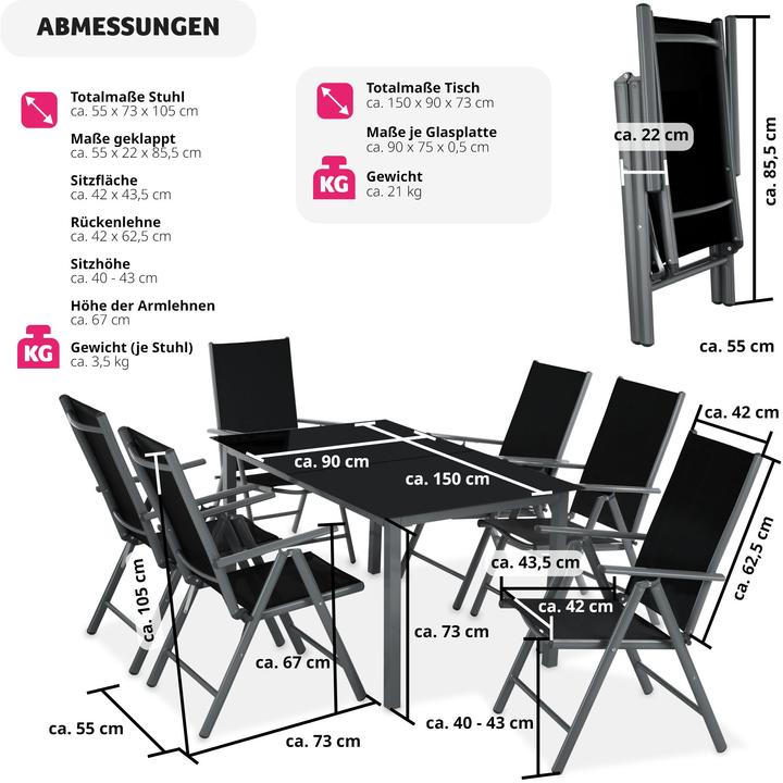 Image du produit tectake Salon de Jardin (150 cm)