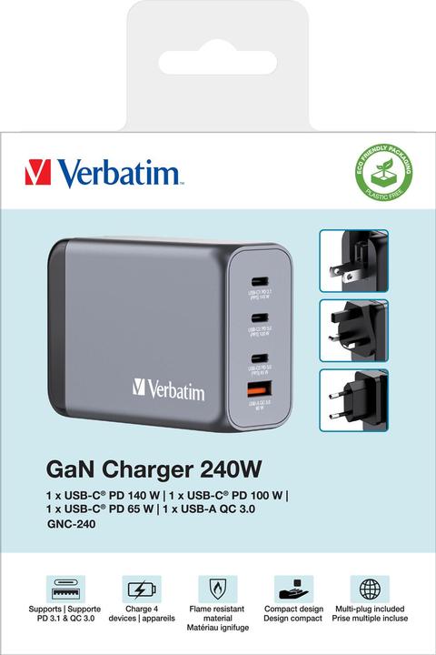 Actual product image Verbatim GaN Charger (240 W)