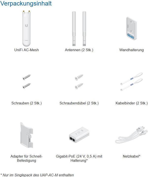 Produktbild Ubiquiti UniFi AP-AC-M-5 MESH, 5er Pack (867 Mbit/s)