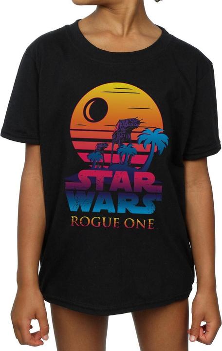 Actual product image Star Wars Girls Rogue One Logo Sunset Cotton T-Shirt (140, 146)