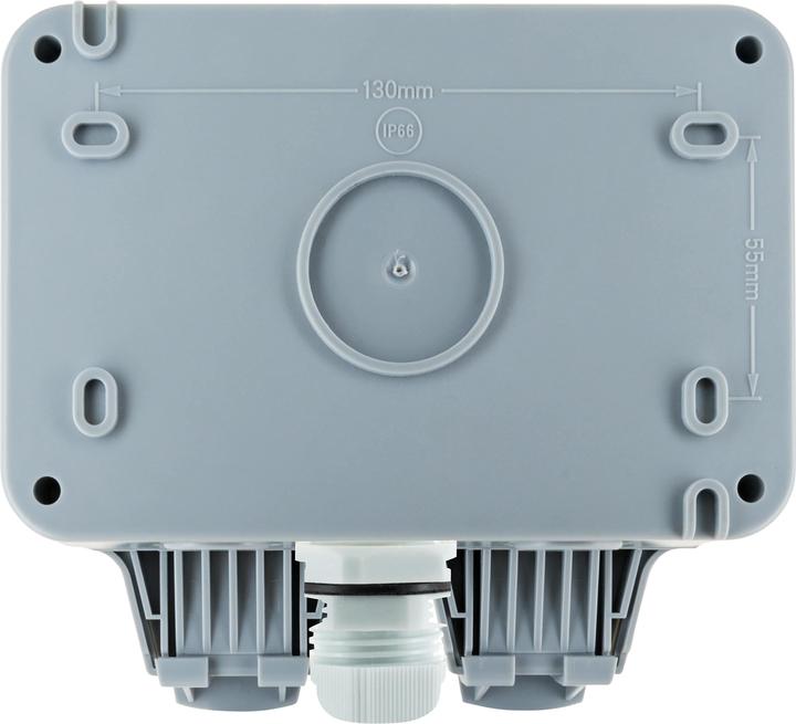 Actual product image Schwaiger Outdoor socket outlet IP66 2-gang Schuko flush-mounted socket outlet