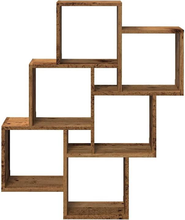 Actual product image VidaXL Würfelregal Wandregal Hängeregal Bücherregal Schweberegal Altholz-Optik (78 x 15 x 93 cm)