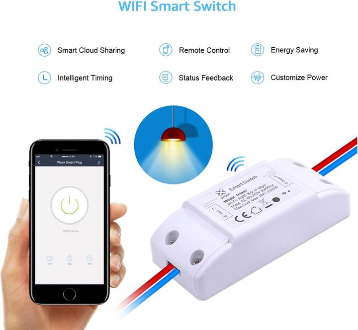 Actual product image Woox Smart Switch for existing halogen lighting (Switch actuator)