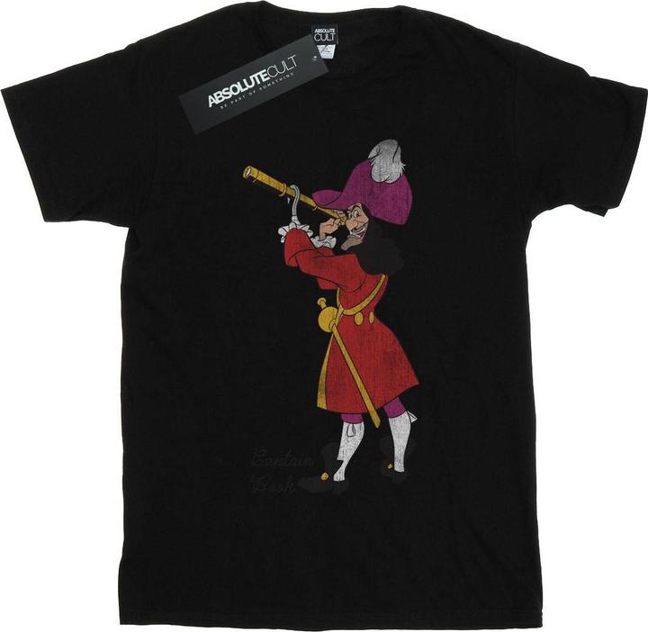 Actual product image Disney Womens/Ladies Classic Captain Hook Cotton Boyfriend T-Shirt (L)