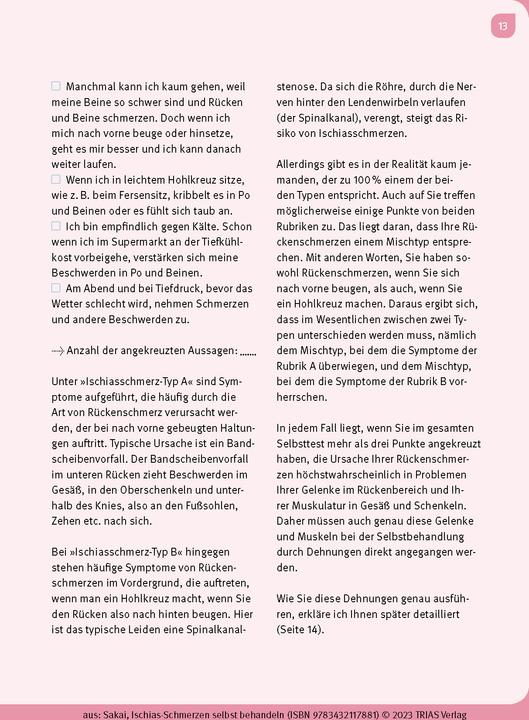 Produktbild Ischias-Schmerzen selbst behandeln (Deutsch, Shintaro Sakai, Birgit Quitterer, 2023)