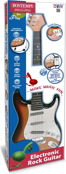 Actual product image Bontempi Electric guitar with guitar strap and microphone (Multilingual)