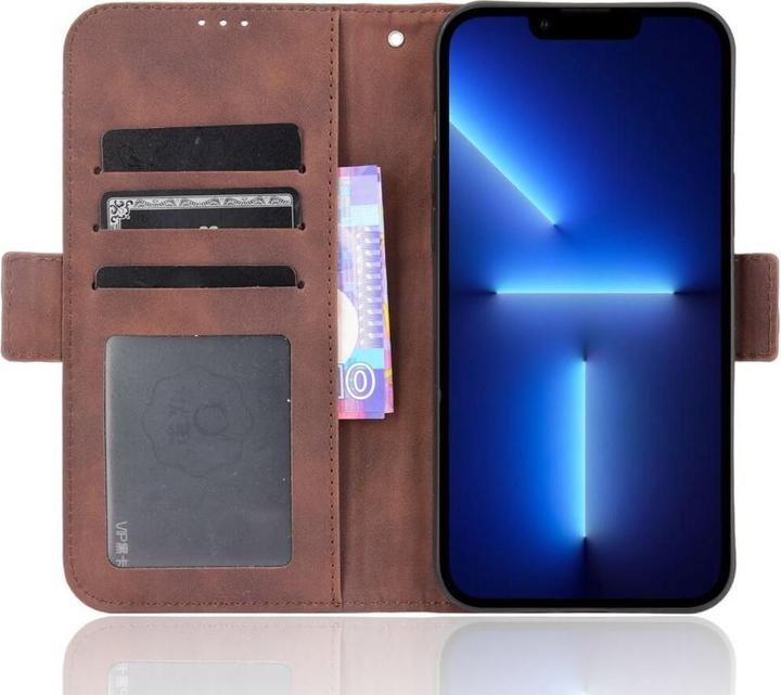 Produktbild Cover-Discount iPhone 14 Pro - Etui mit vielen Kartenfächer braun (Apple iPhone 14 Pro)