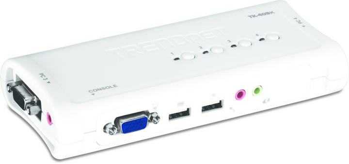 Produktbild Trendnet TK-409K KVM Switch 4-Port USB Kit mit Audio