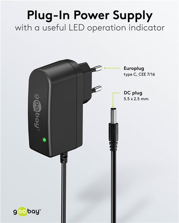 Actual product image Goobay 12 V power supply unit