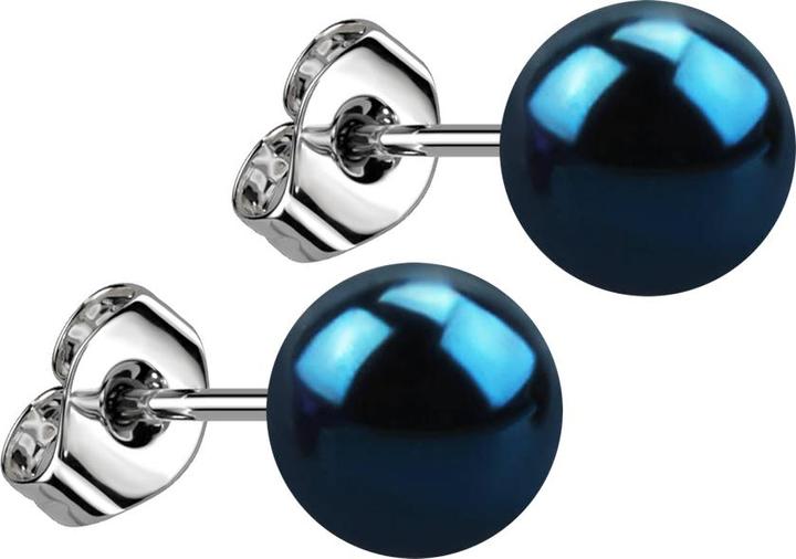 Produktbild Star Piercing Ohrstecker mit Kugel dunkelblau (ohne Messing, Chirurgenstahl 316L)