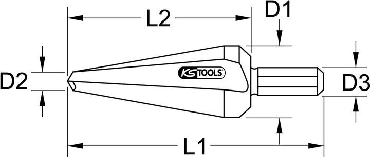 Immagine prodotto KS Tools Fresa conica per lamiera HSS TiN, oro, Ø 5 - 22,5 mm. (22,5 millimetri)